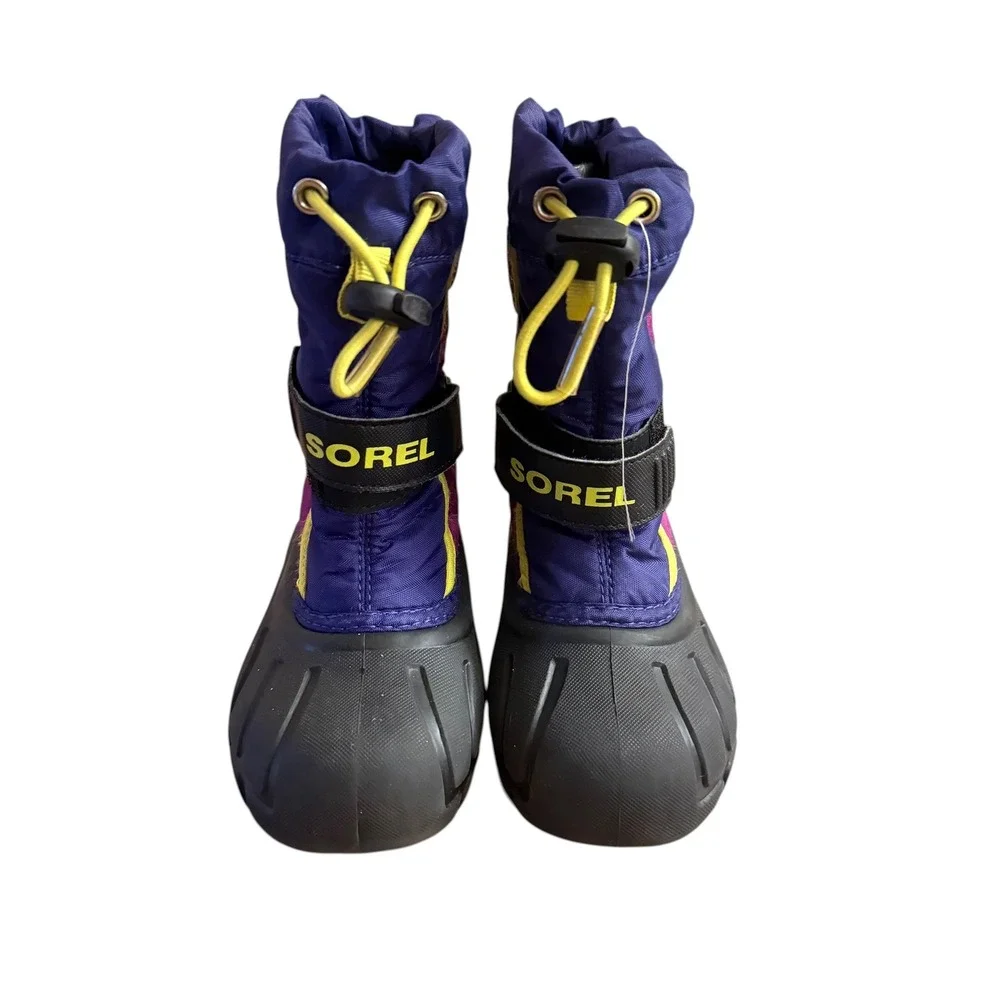 Sorel Toddler Snow Commander Boots Purple Pink Yellow NC1885-484 Size 9 Toddler